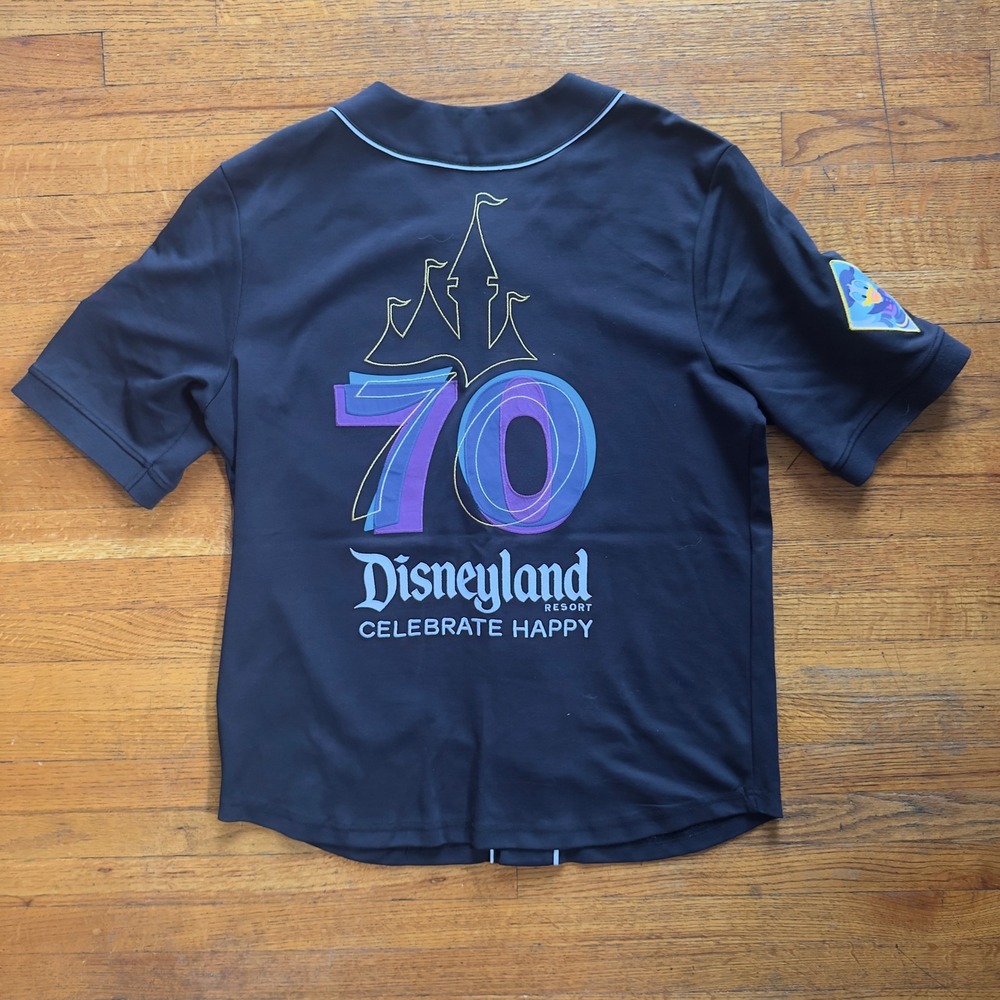 Disneyland Resort 70th Anniversary Baseball Jersey Black Size M Mickey Mouse - Picture 6 of 6